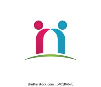 Adoption and community care Logo template vector icon