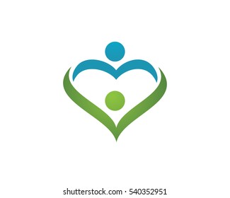 Adoption and community care Logo template vector icon	