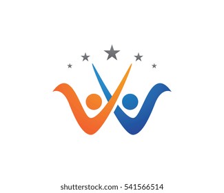 Adoption and community care Logo template vector icon	