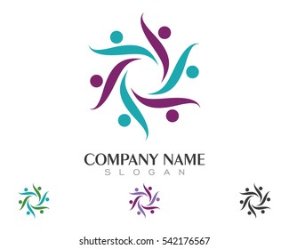 Adoption and community care Logo template vector icon