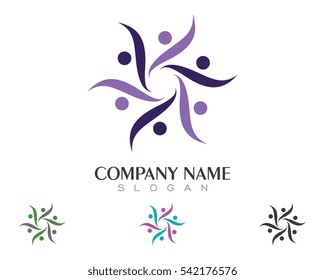 Adoption and community care Logo template vector icon