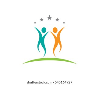 Adoption and community care Logo template vector icon	