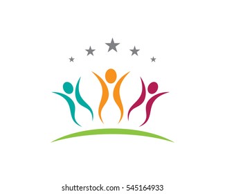 Adoption and community care Logo template vector icon	