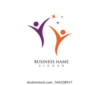 Adoption and community care Logo template vector icon