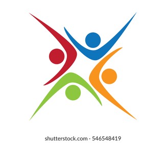 Adoption and community care Logo template vector icon	
