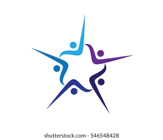 Adoption and community care Logo template vector icon	
