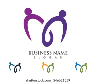 Adoption and community care Logo template vector icon