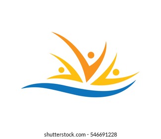 Adoption and community care Logo template vector icon