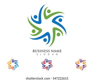 Adoption and community care Logo template vector icon	