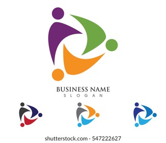 Adoption and community care Logo template vector icon	
