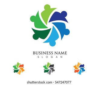 Adoption and community care Logo template vector icon