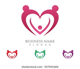 Adoption and community care Logo template vector icon