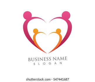 Adoption and community care Logo template vector icon