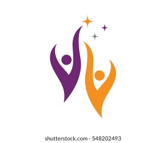 Adoption and community care Logo template vector icon	