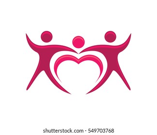 Adoption and community care Logo template vector icon