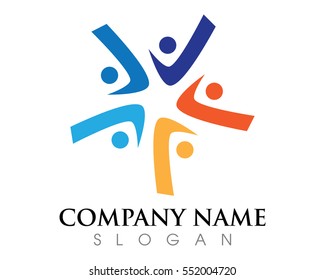 Adoption and community care Logo template vector icon