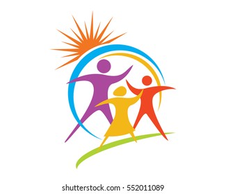 Adoption and community care Logo template vector icon	