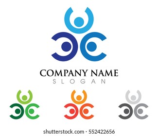 Adoption and community care Logo template vector icon