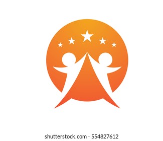 Adoption and community care Logo template vector icon	