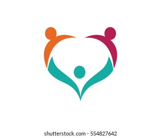 Adoption and community care Logo template vector icon	