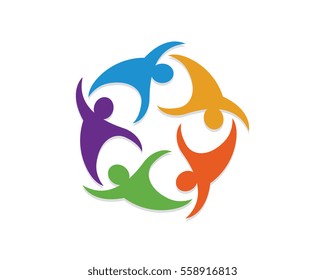 Adoption and community care Logo template vector icon	