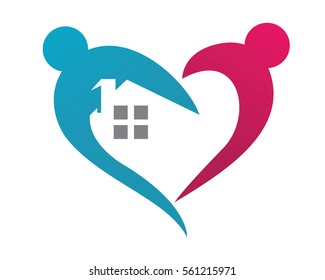 Adoption and community care Logo template vector icon