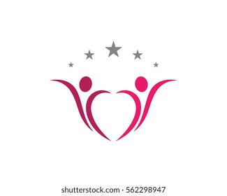 Adoption and community care Logo template vector icon