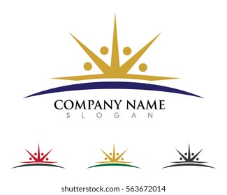 Adoption and community care Logo template vector icon