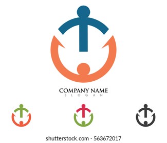 Adoption and community care Logo template vector icon