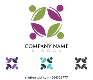 Adoption and community care Logo template vector icon