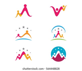 Adoption and community care Logo template vector icon
