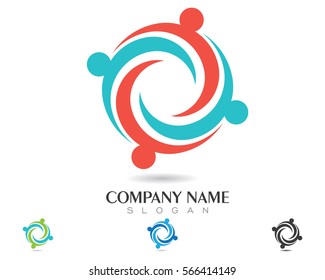 Adoption and community care Logo template vector icon