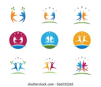 Adoption and community care Logo template vector icon