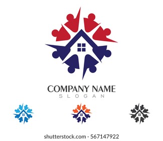 Adoption and community care Logo template vector icon