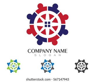 Adoption and community care Logo template vector icon
