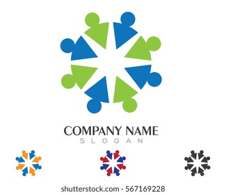 Adoption and community care Logo template vector icon