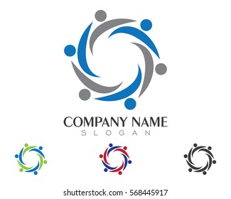 Adoption and community care Logo template vector icon