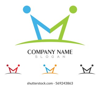 Adoption and community care Logo template vector icon