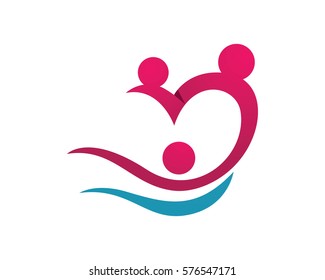 Adoption and community care Logo template vector icon