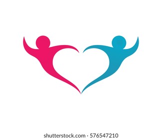 Adoption and community care Logo template vector icon