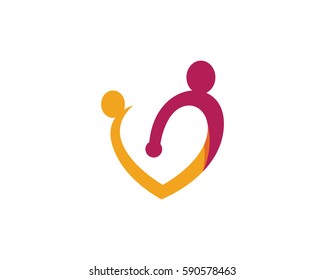Adoption and community care Logo template vector icon