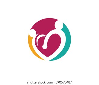 Adoption and community care Logo template vector icon