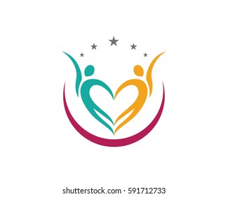 Adoption and community care Logo template vector icon	