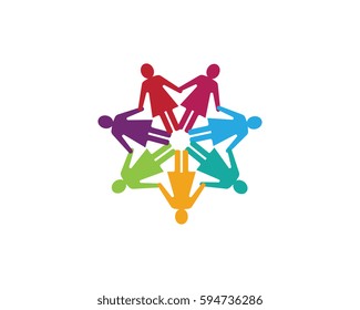 Adoption and community care Logo template vector icon