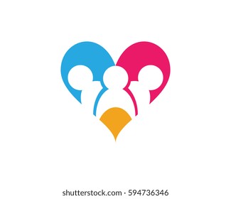 Adoption and community care Logo template vector icon