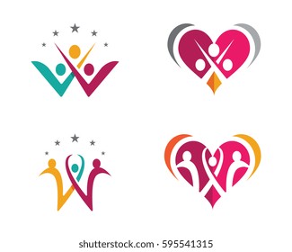 Adoption and community care Logo template vector icon