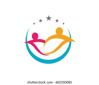 Adoption and community care Logo template vector icon