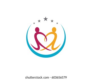 Adoption and community care Logo template vector icon