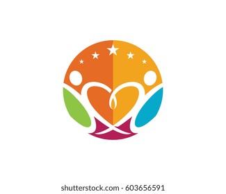 Adoption and community care Logo template vector icon