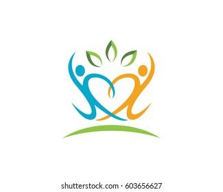 Adoption and community care Logo template vector icon